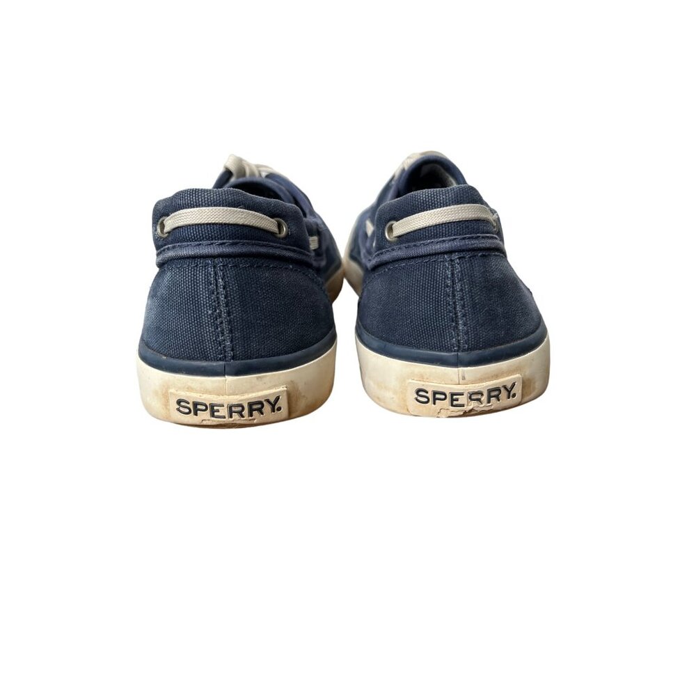 Sperry Mens Blue Canvas Boat Shoes Nautical Style Comfortable & Durable - Picture 3 of 8